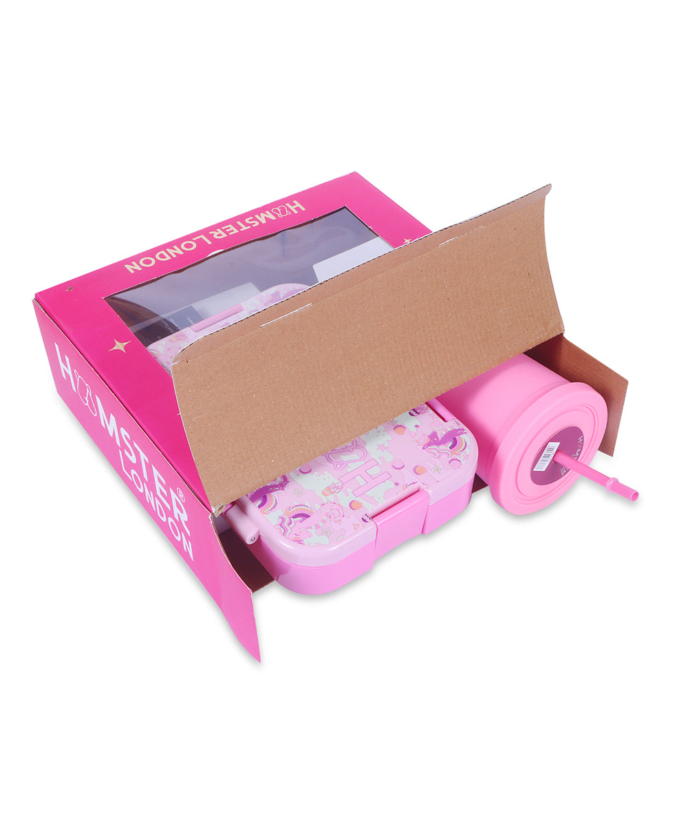 Hamster London Bento Box Perky Unicorn and Sipper Set