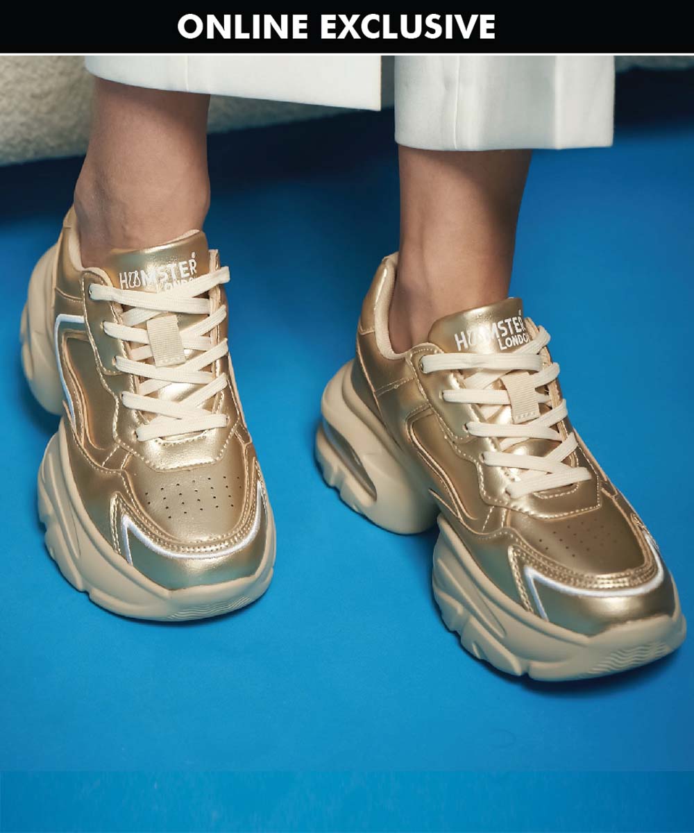 Hamster London Matte Gold Party Sneakers