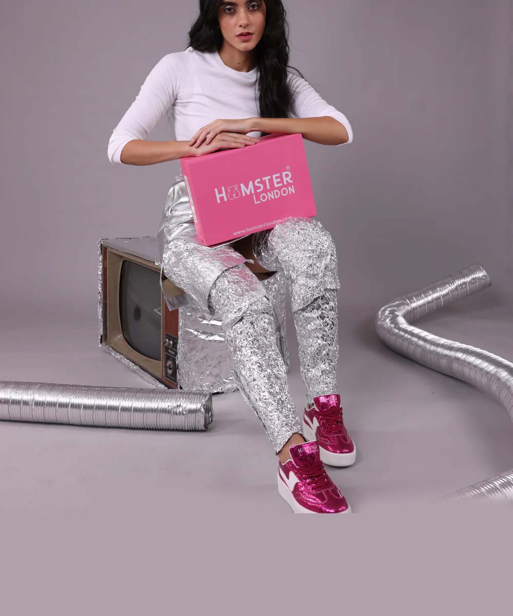 Hamster London Holiday Party Pink Sneakers