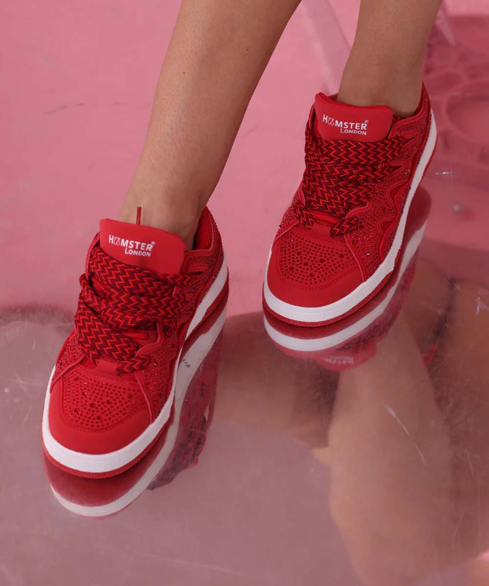 Hamster London Neptune Party Red Sneakers