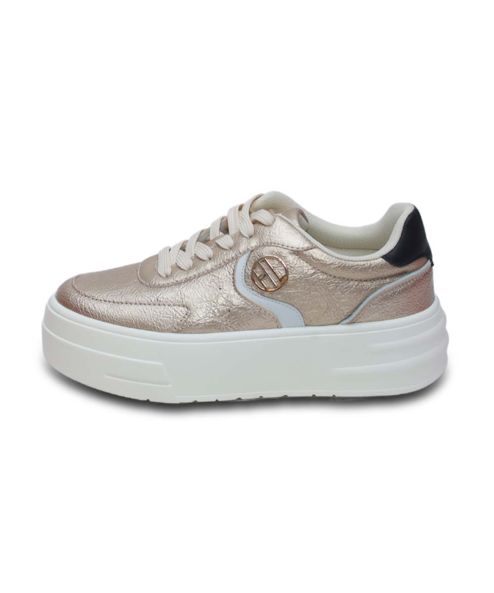Hamster London Metallic Motion Gold Sneakers
