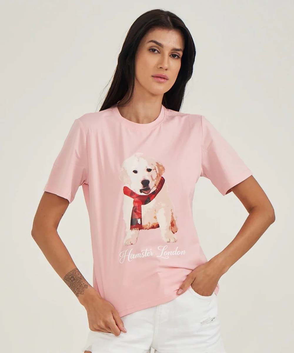 Hamster London Pup H Labrador T-shirt Pink With Pup H Lower Set