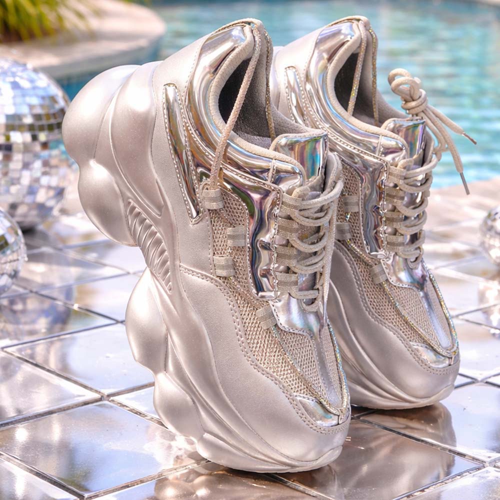Hamster London Marcella Party Silver Sneakers