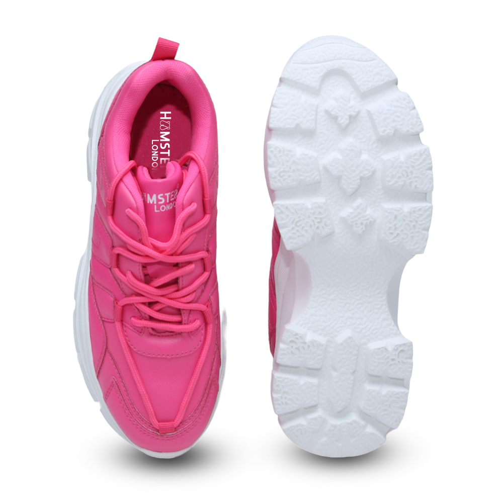 Hamster London Mousehole Hot Pink Party Sneakers