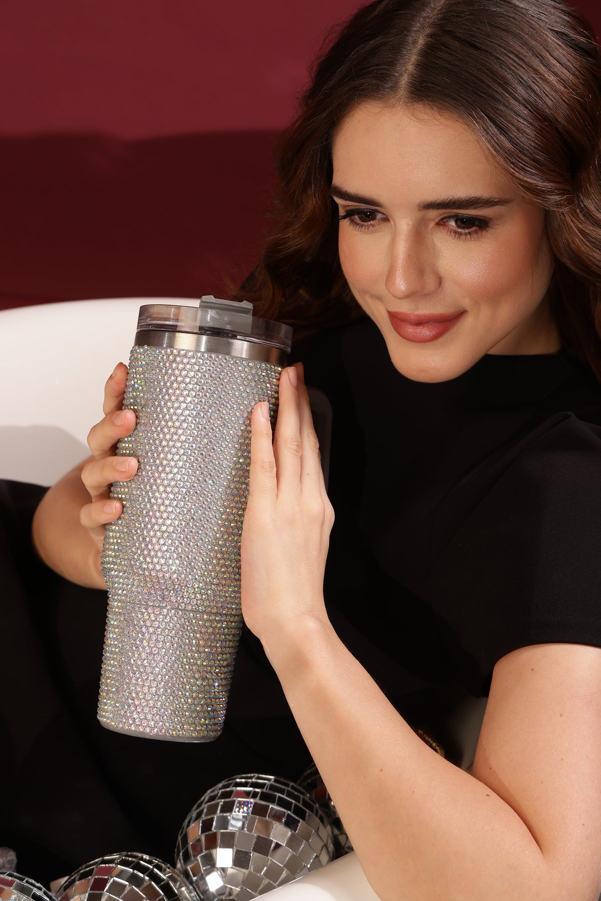 Hamster London Cystal Bling Tumbler Silver