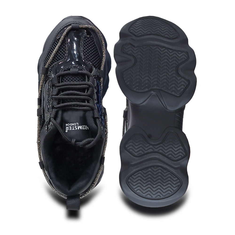 Hamster London Mousehole Black Party Sneakers