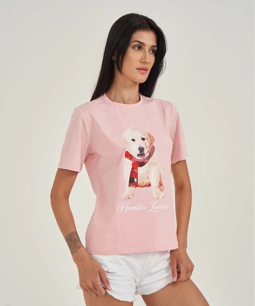 Hamster London Pup H Labrador T-shirt Pink With Pup H Lower Set