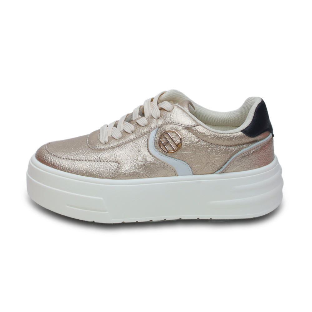 Hamster London Metallic Motion Gold Sneakers
