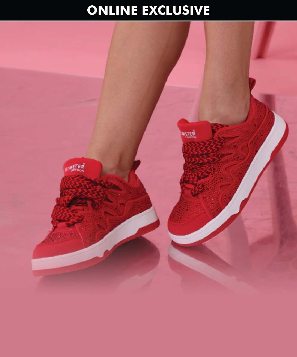 Hamster London Neptune Party Red Sneakers