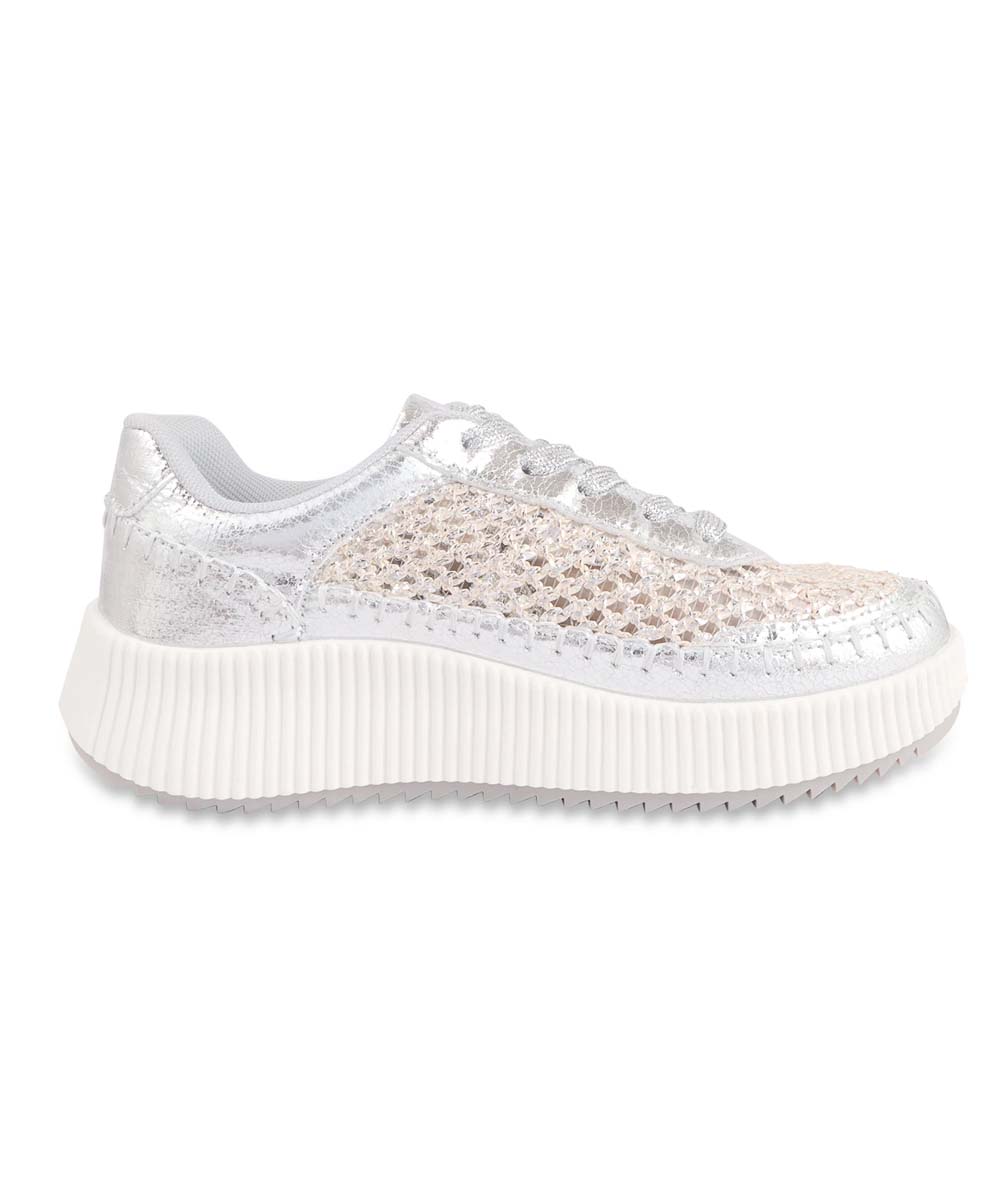 Hamster London Marcella Mesh Silver Party Sneakers