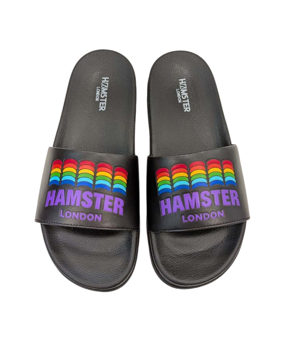 Hamster London Rainbow Black Slides
