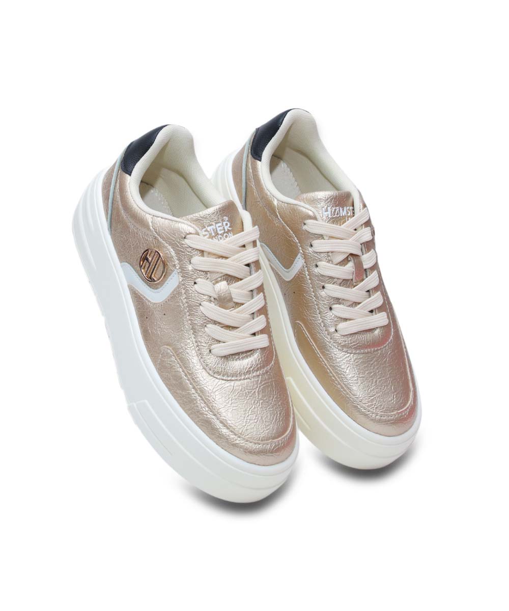 Hamster London Metallic Motion Gold Sneakers