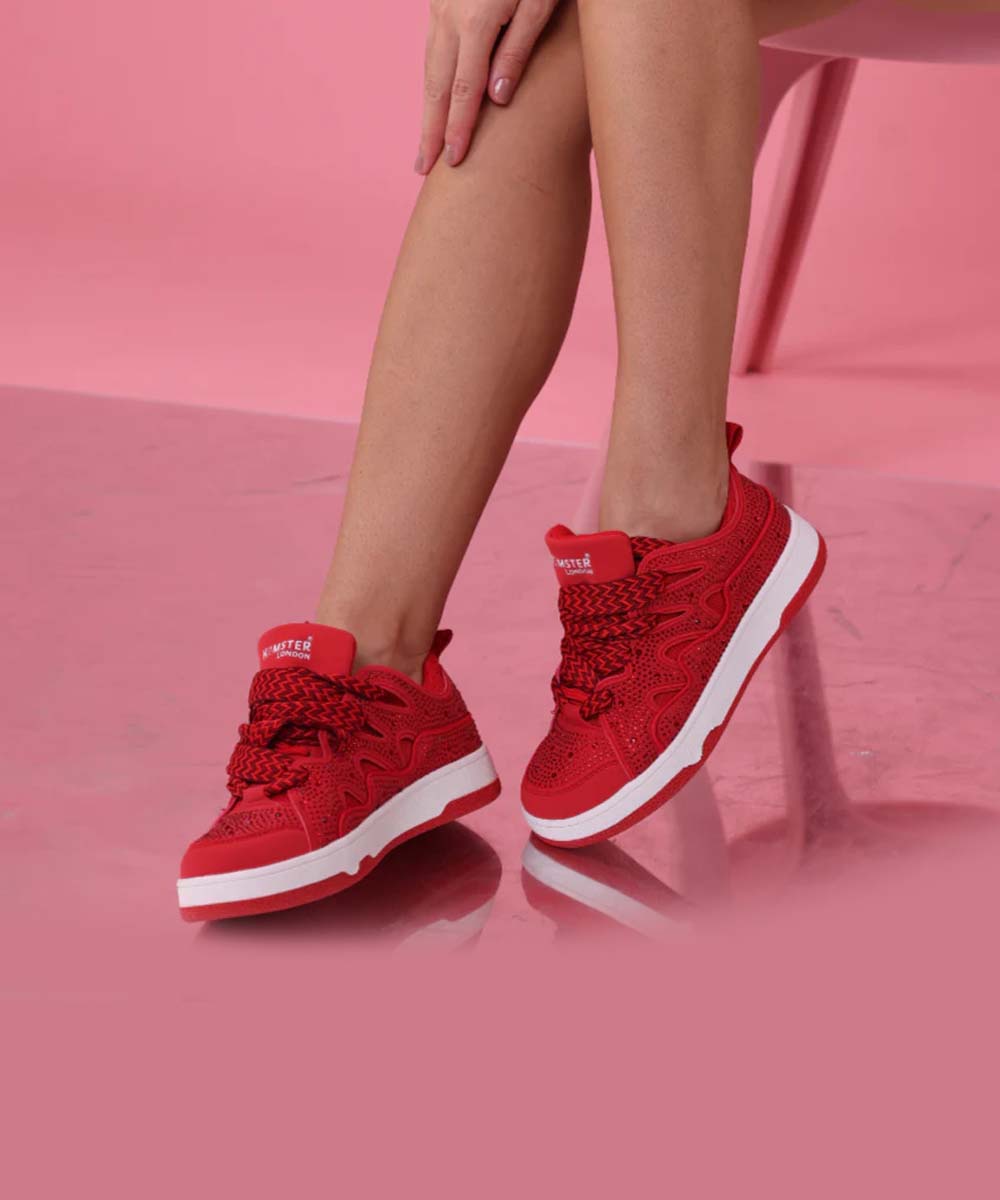 Hamster London Neptune Party Red Sneakers