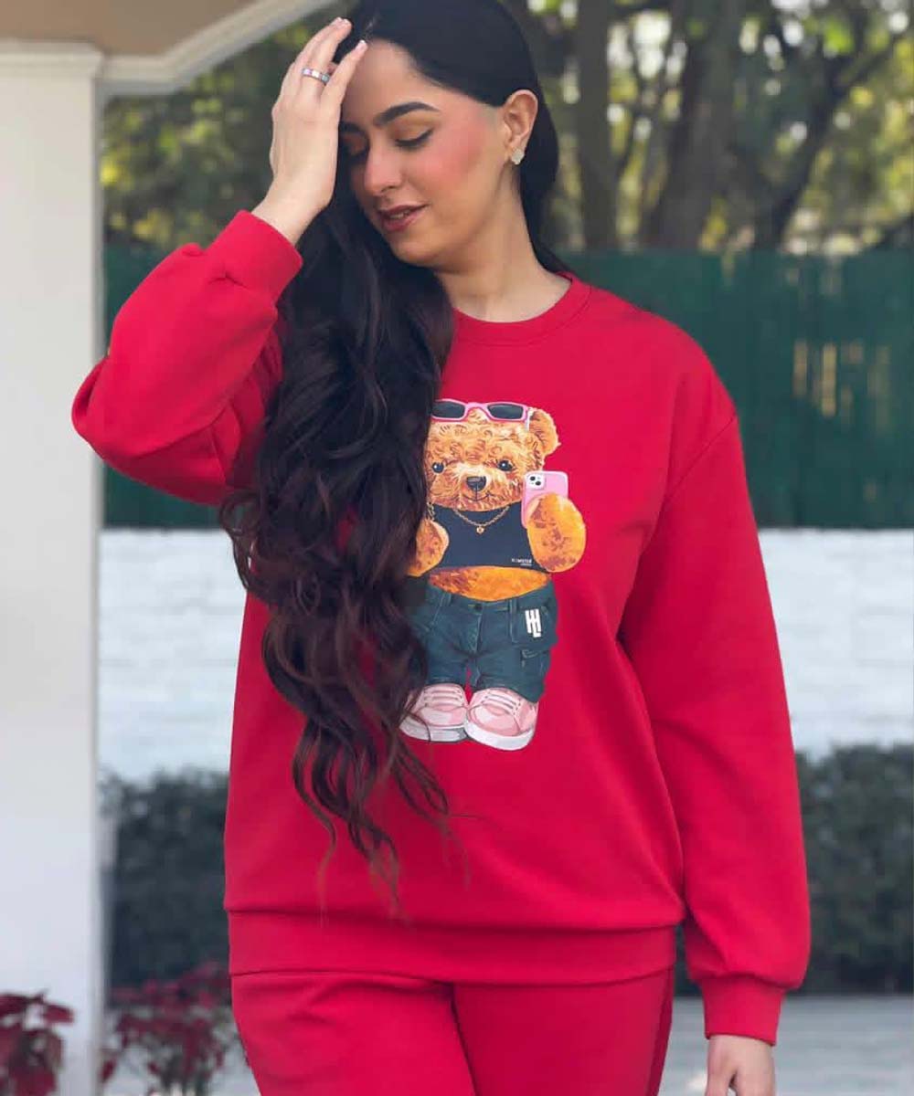 Hamster London Ted H Holiday Red Sweatshirt & Lower Cord Set