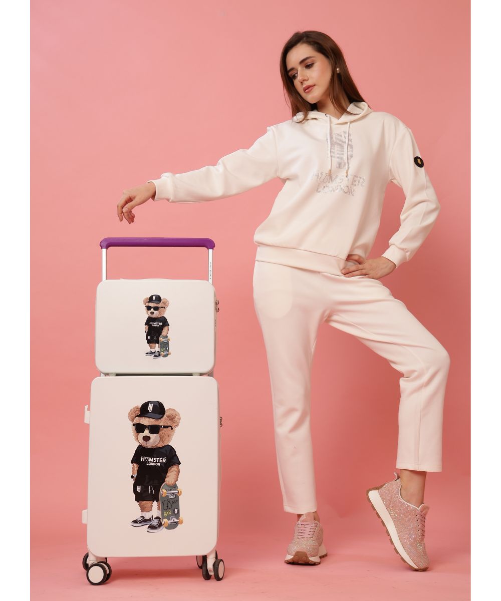 Hamster London Ted H Luggage Combo White – 20in + 14in