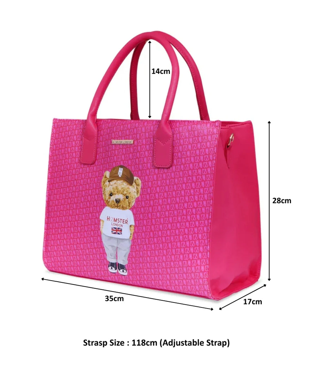 Hamster London Ted H Limited Edition Book Tote Hot Pink