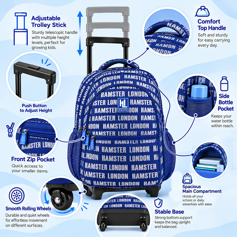 Hamster London Insider Trolley Bag Blue 16inch