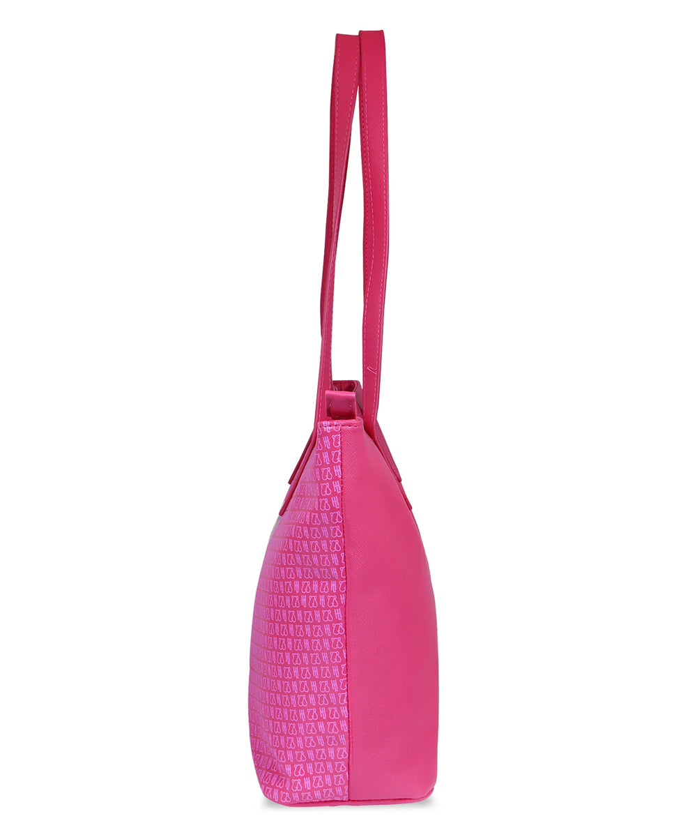Hamster London Ted H Limited Edition Top Zip Tote Bag Hot Pink