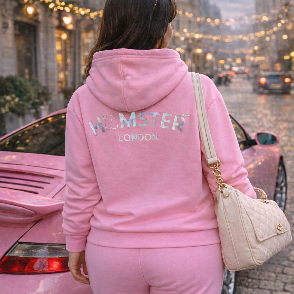 Hamster London Ted H Holiday Pink Hoodie & Lower Cord Set