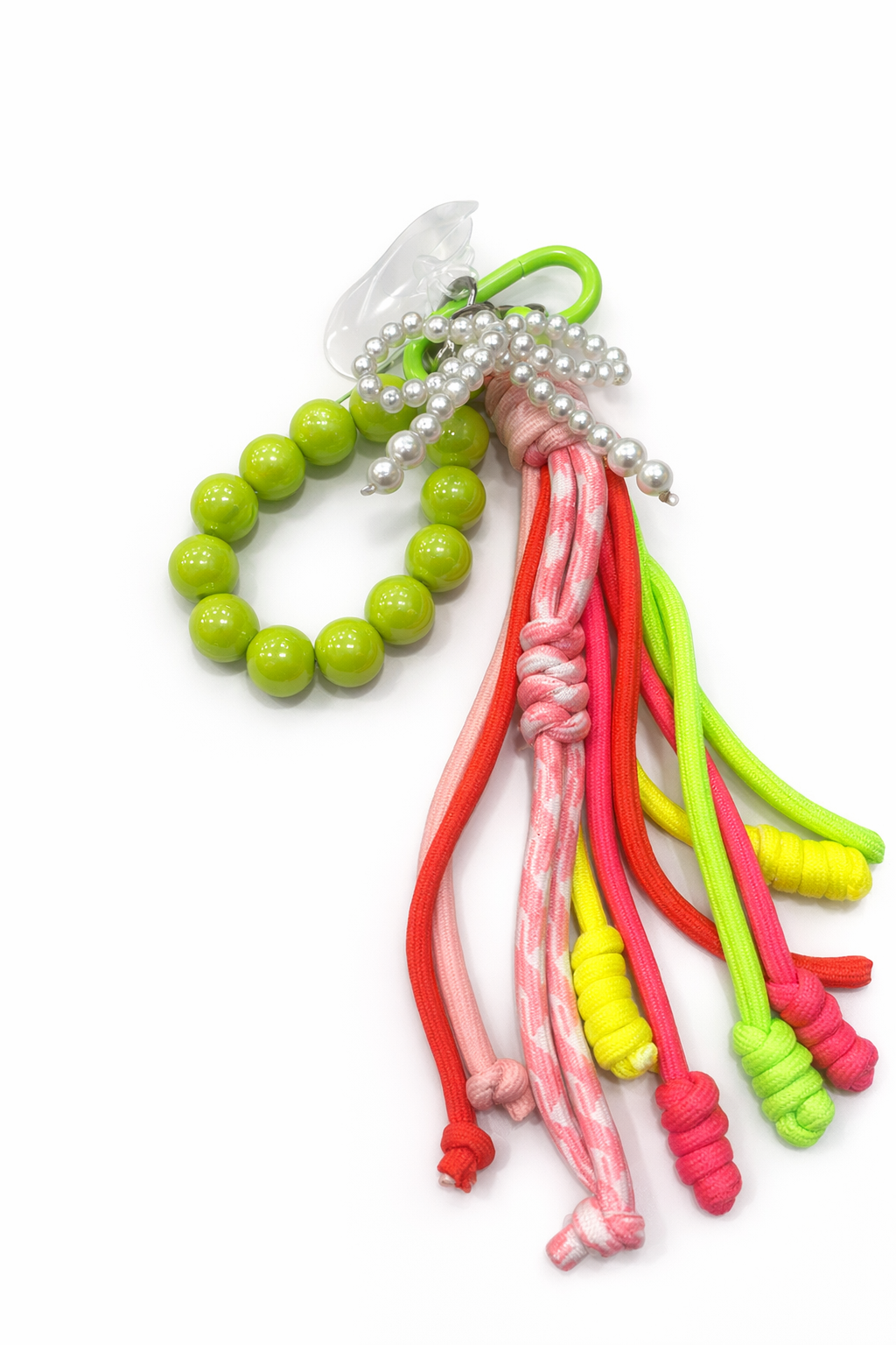 Hamster London Luxe Neon Tassel Beads Bag Key Charm