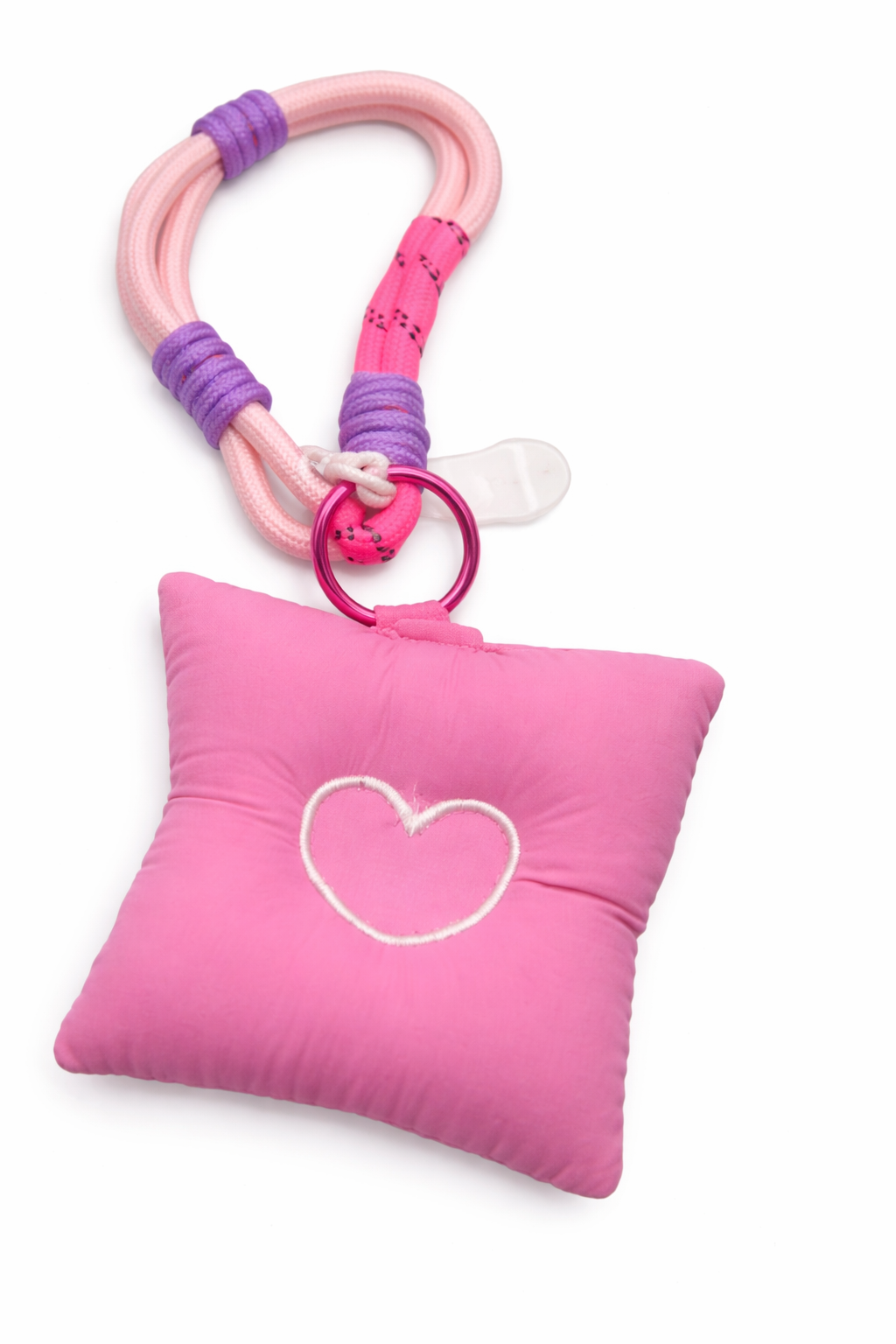 Hamster London Luxe Pastel Pink Heart Cushion Bag Key Charm