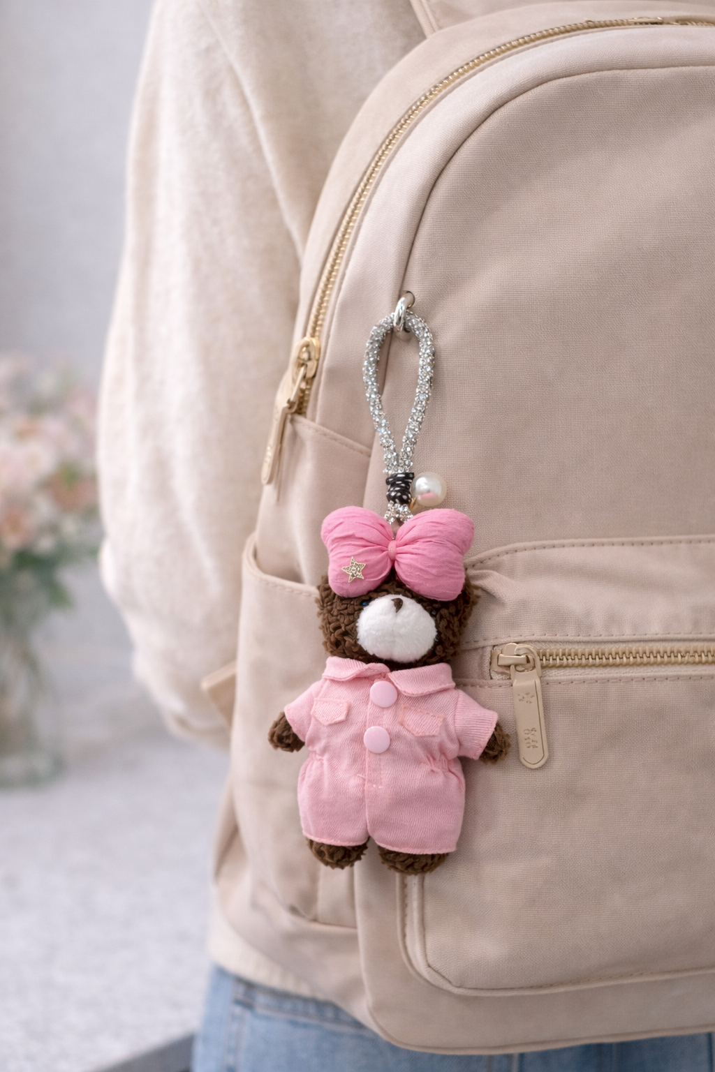 Hamster London Luxe Soft Baby Pink Teddy Bag Charm