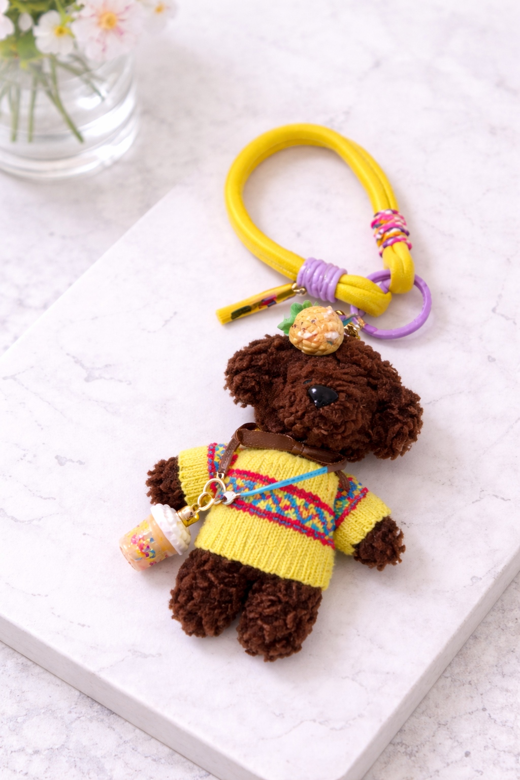 Hamster London Luxe Soft Color Pop Bear Bag Charm