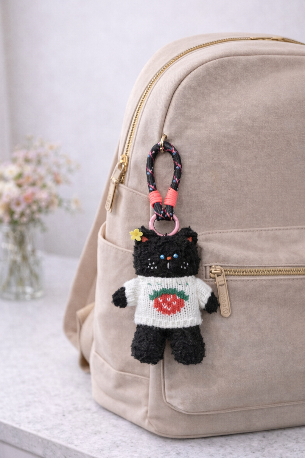 Hamster London Luxe Soft Black Panda Bag Charm