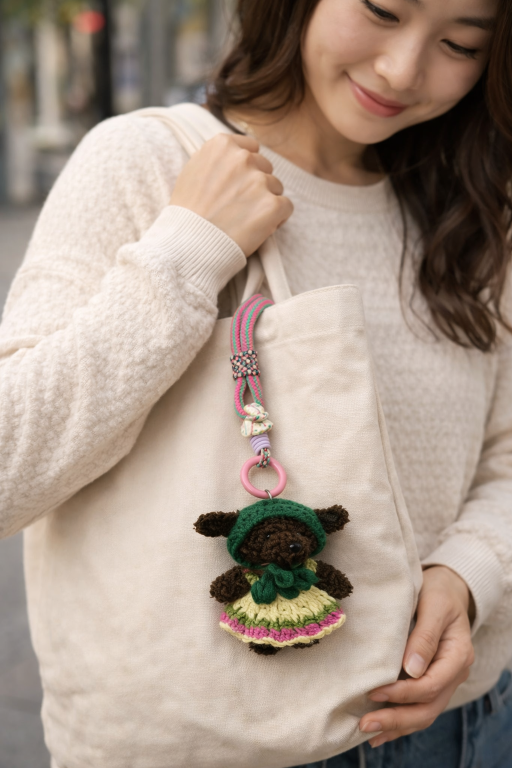 Hamster London Luxe Soft Mini Dress Bear Bag Charm