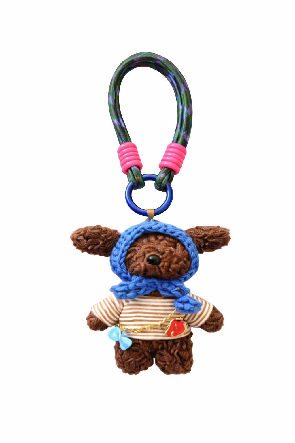 Hamster London Luxe Soft Blue Hoodie Bear Bag Charm
