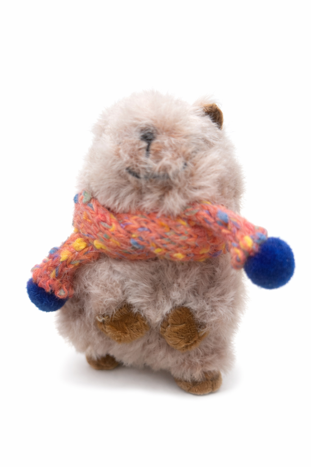 Hamster London Luxe Soft Fluffy Cream Bear Bag Charm