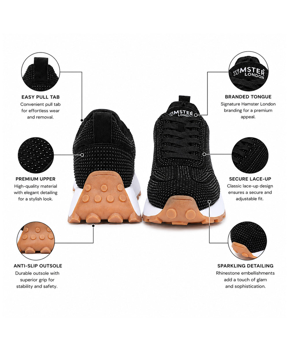 Hamster London Love Stone Black Sneakers