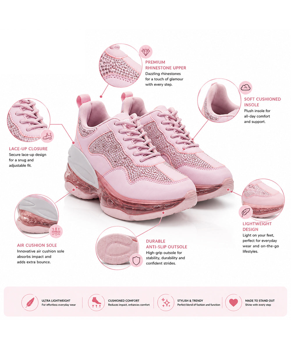 Hamster London Marcella Powder Pink Party Sneakers