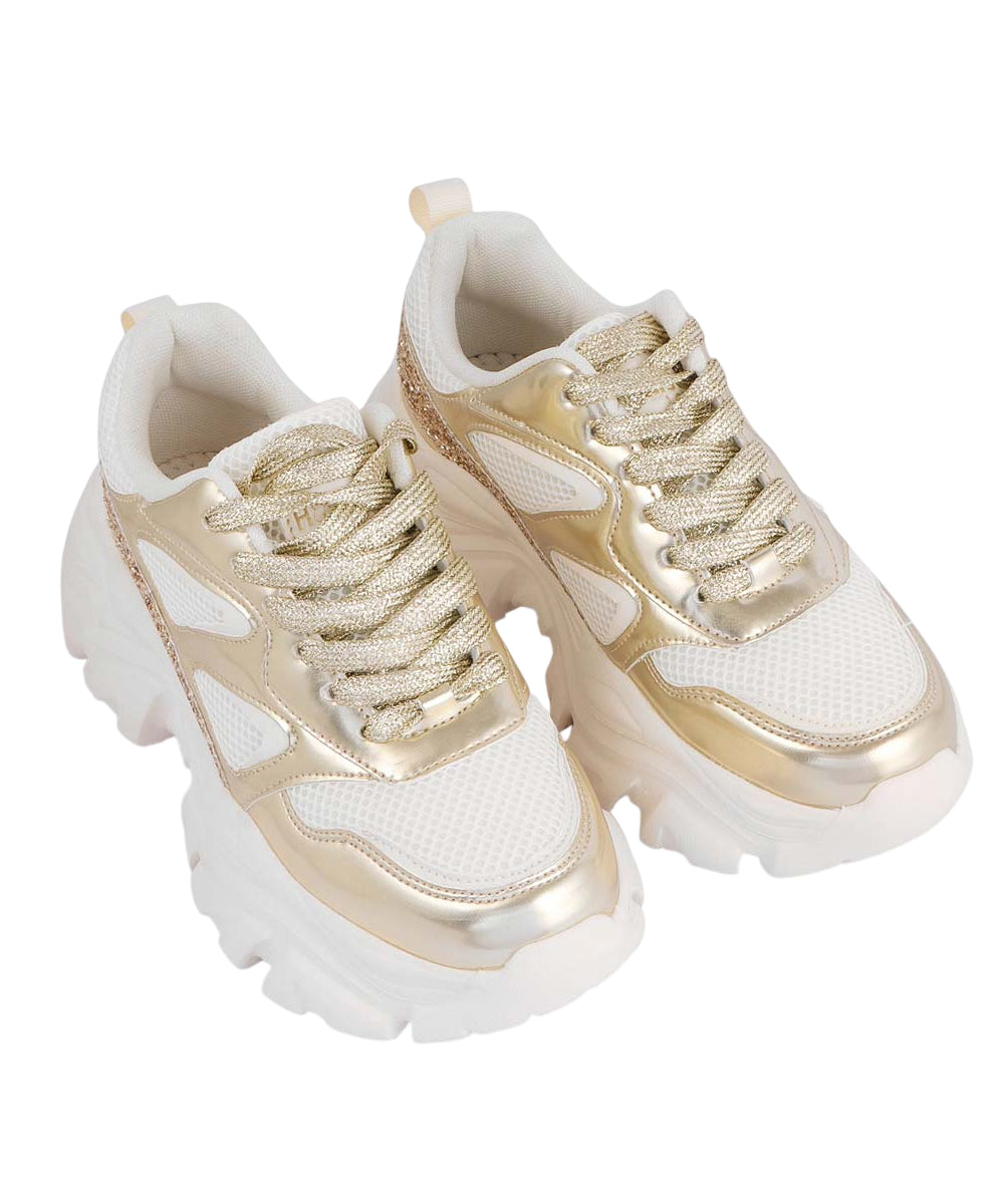 Hamster London Marcella Glitz Party Gold Sneakers