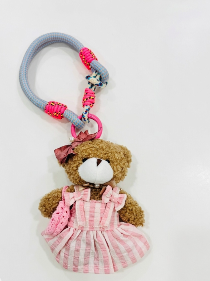 Hamster London Berry Blush Teddy ( Pink ) Bag Keycharm
