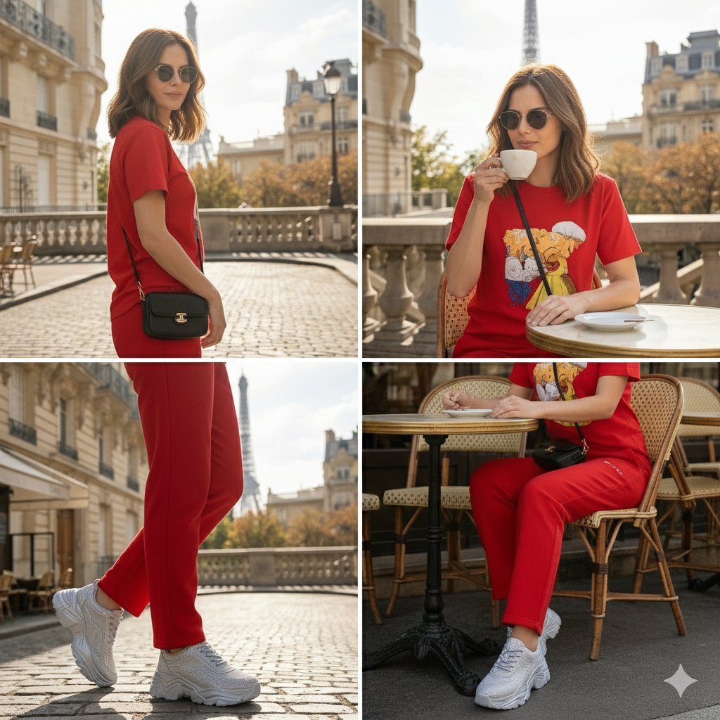 Hamster London Ted H Holiday T Shirt & Lower Cord Set Red