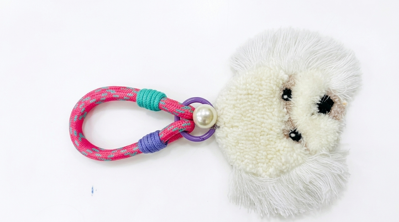 Hamster London Cotton Candy Pup Bag Keycharm