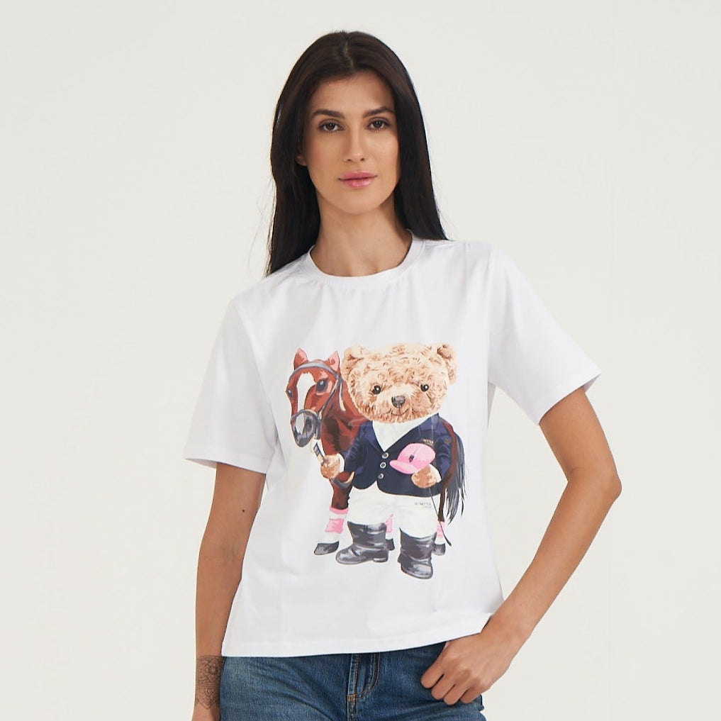 Hamster London Ted H Equestrian T-Shirt White