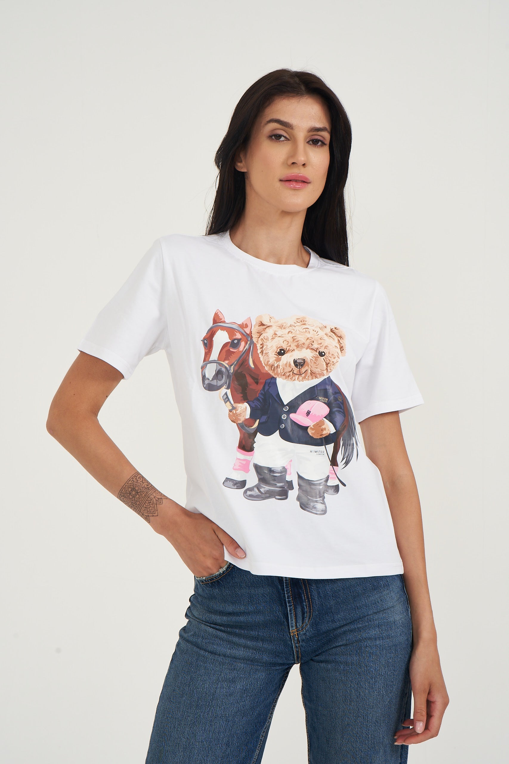 Hamster London Ted H Equestrian T-Shirt White