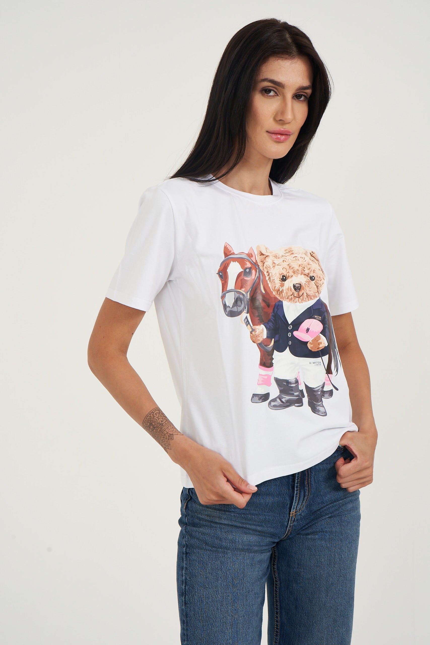 Hamster London Ted H Equestrian T-Shirt White