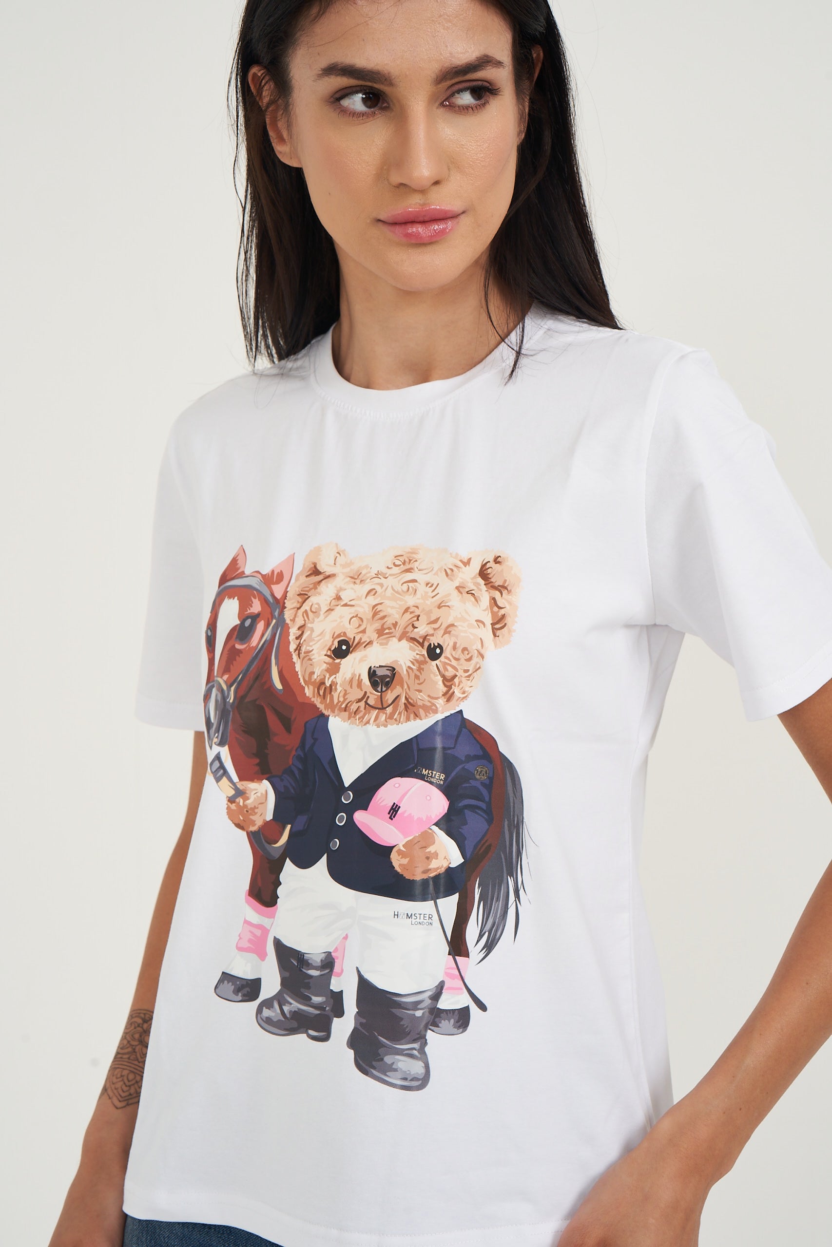 Hamster London Ted H Equestrian T-Shirt White