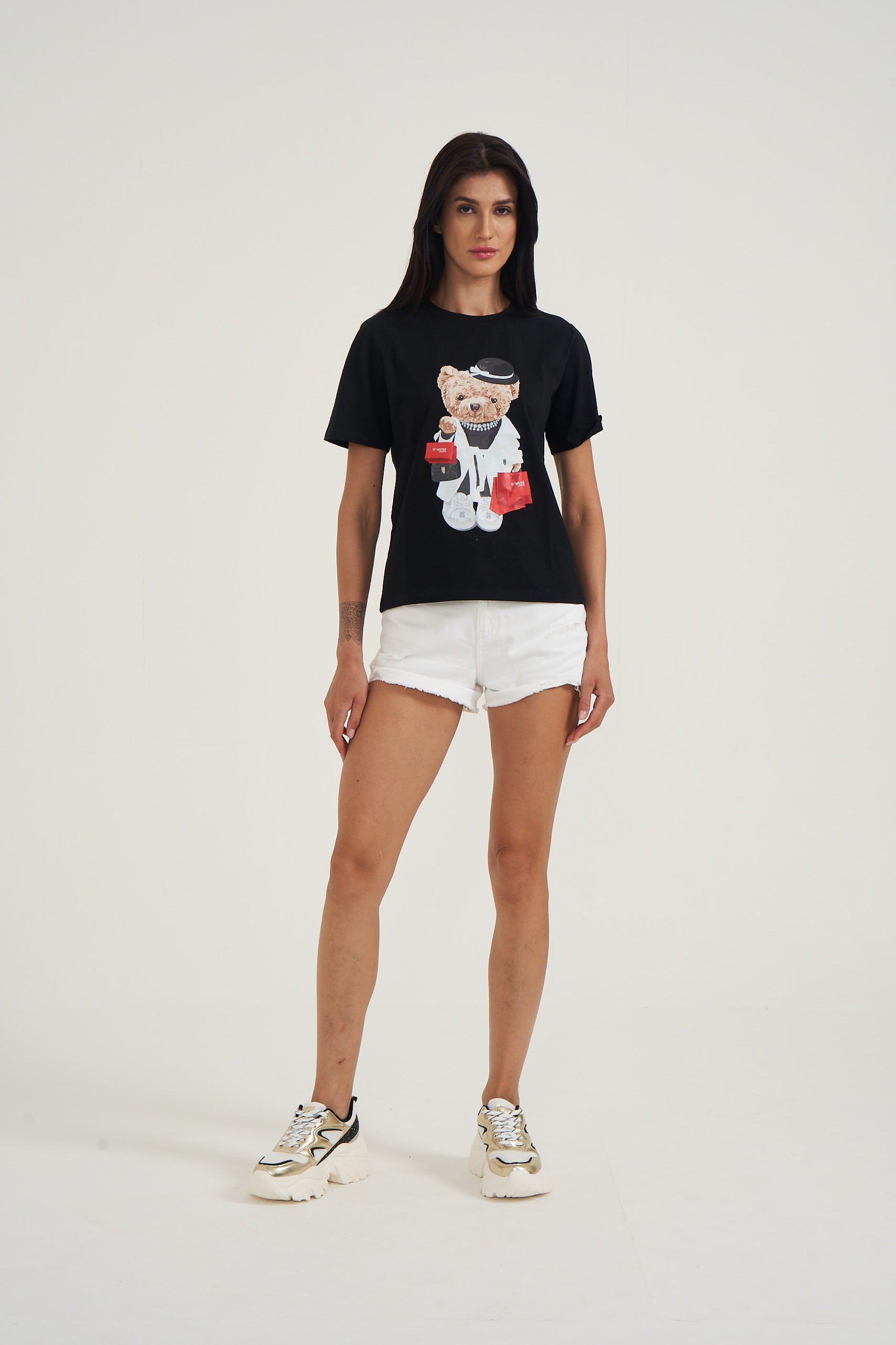 Hamster London Ted H Shopaholic T-Shirt Black