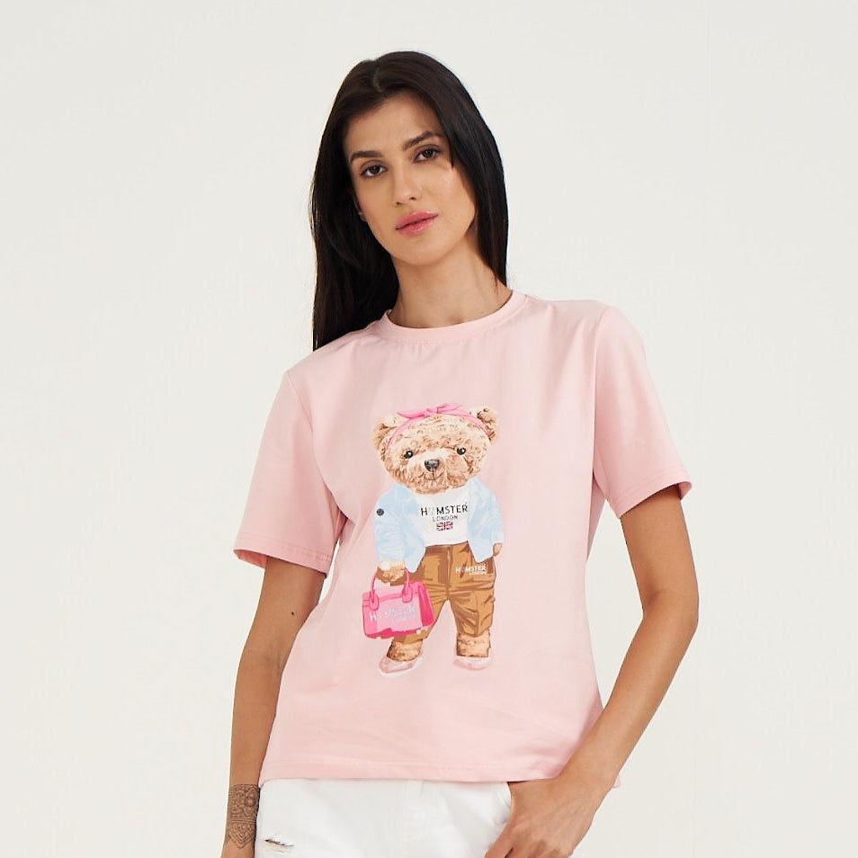 Hamster London Ted H Chic T-Shirt Pink