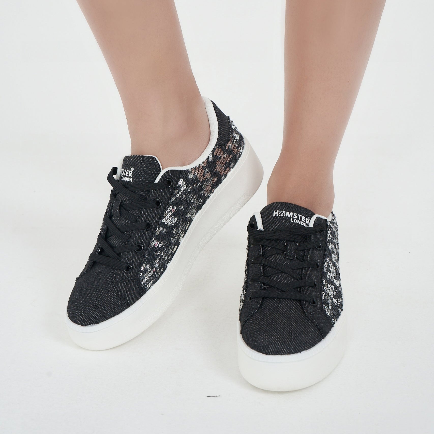 Hamster London Super Model Bling Black Sneakers