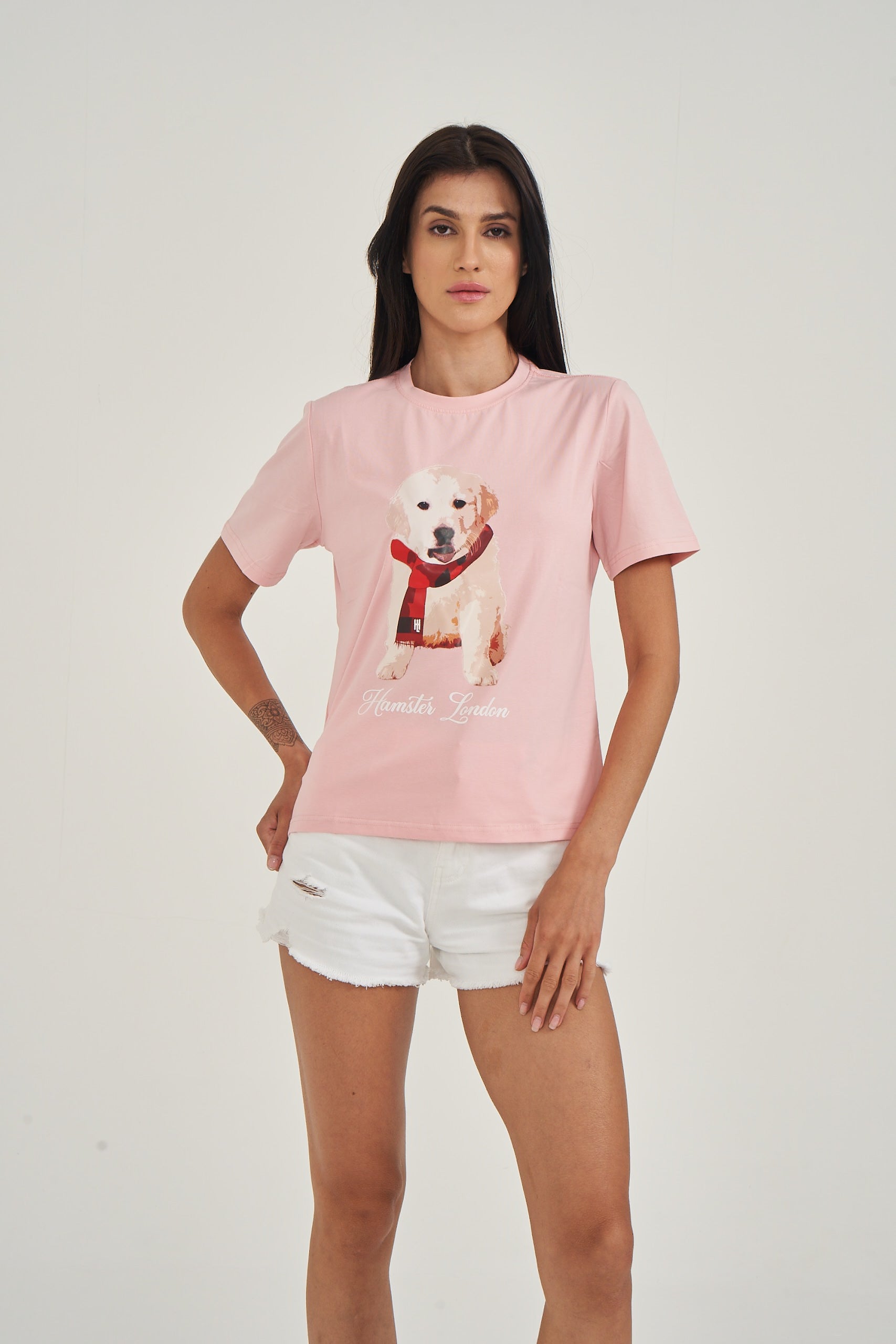 Hamster London Pup H Labrador T-shirt Pink