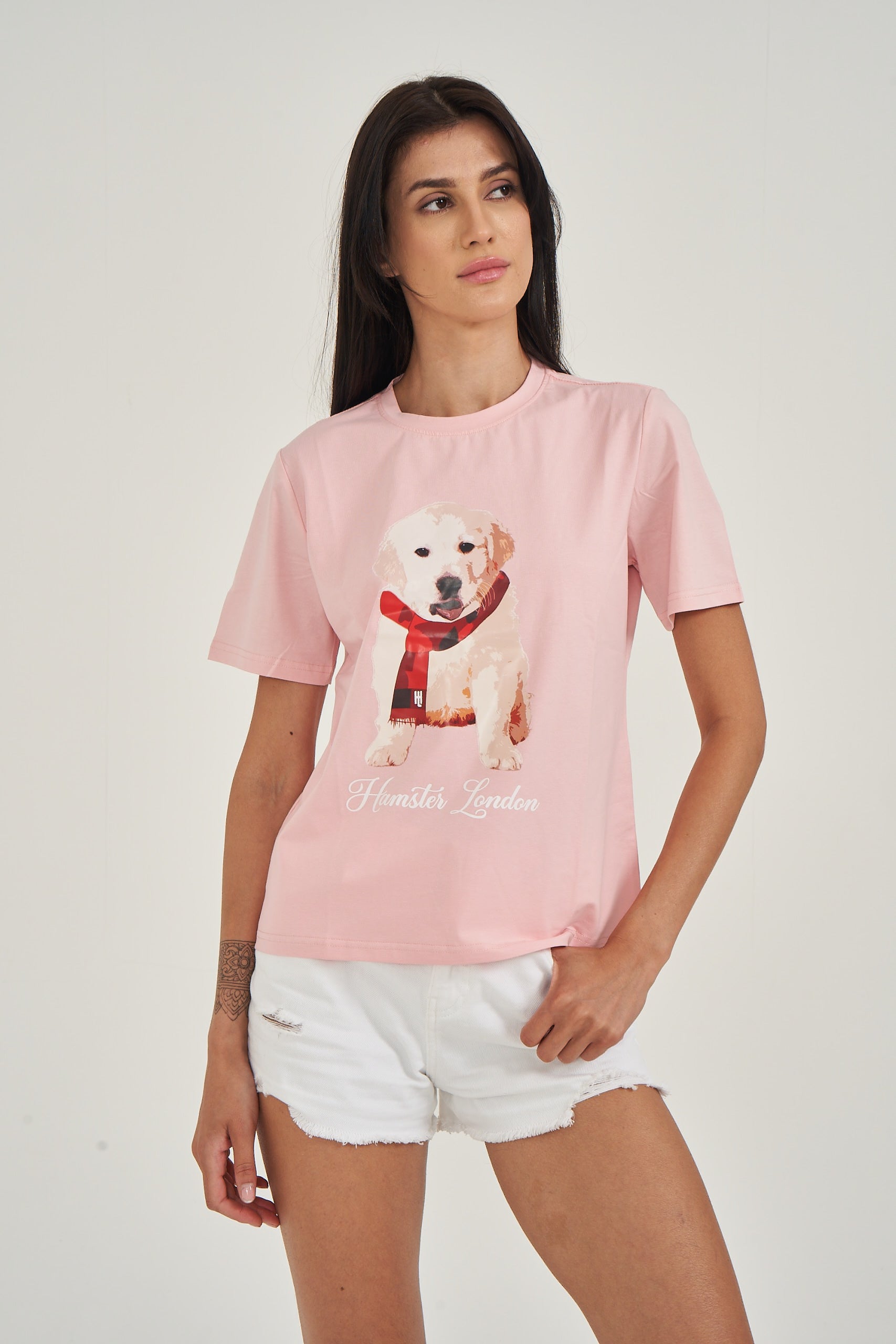 Hamster London Pup H Labrador T-shirt Pink