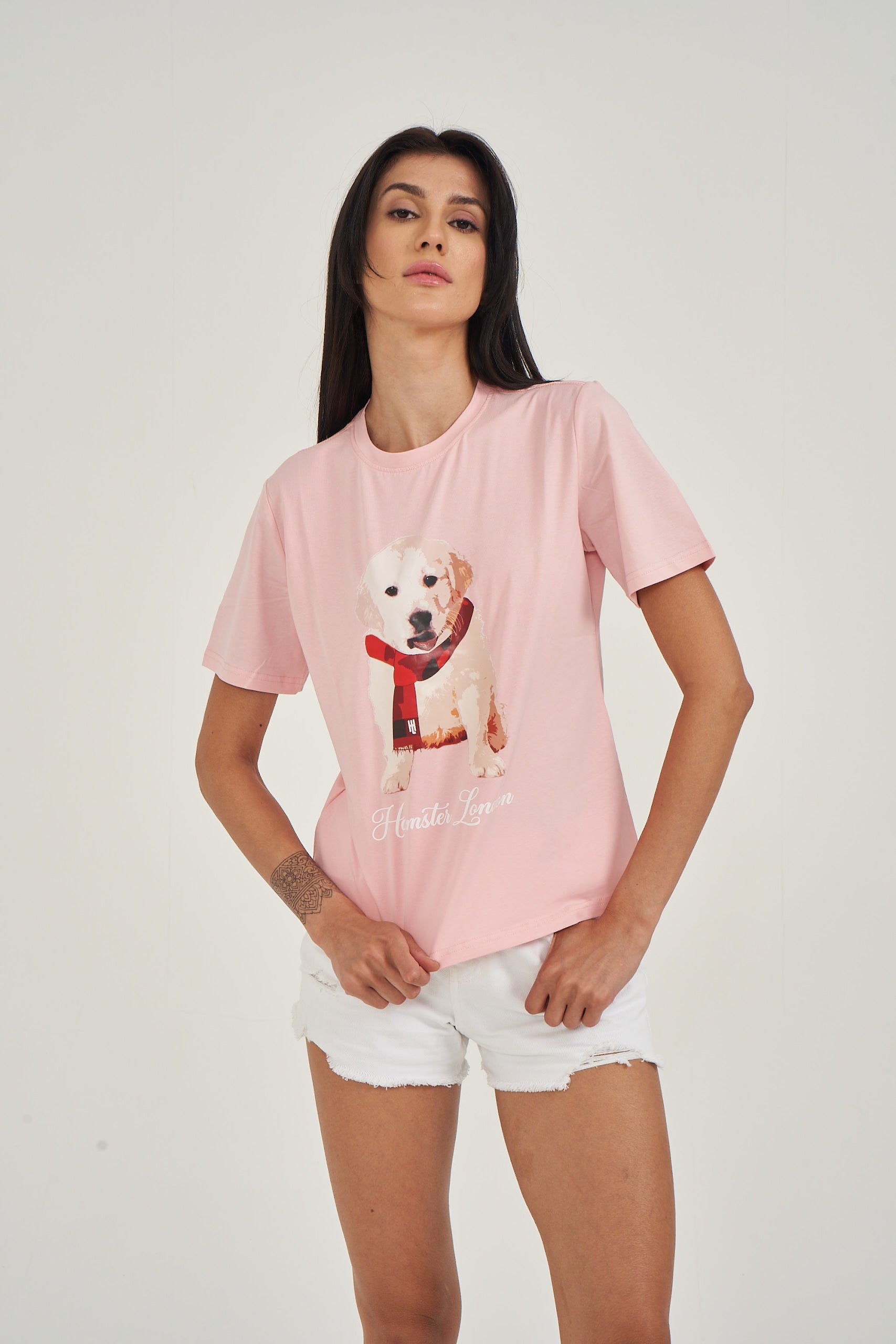 Hamster London Pup H Labrador T-shirt Pink