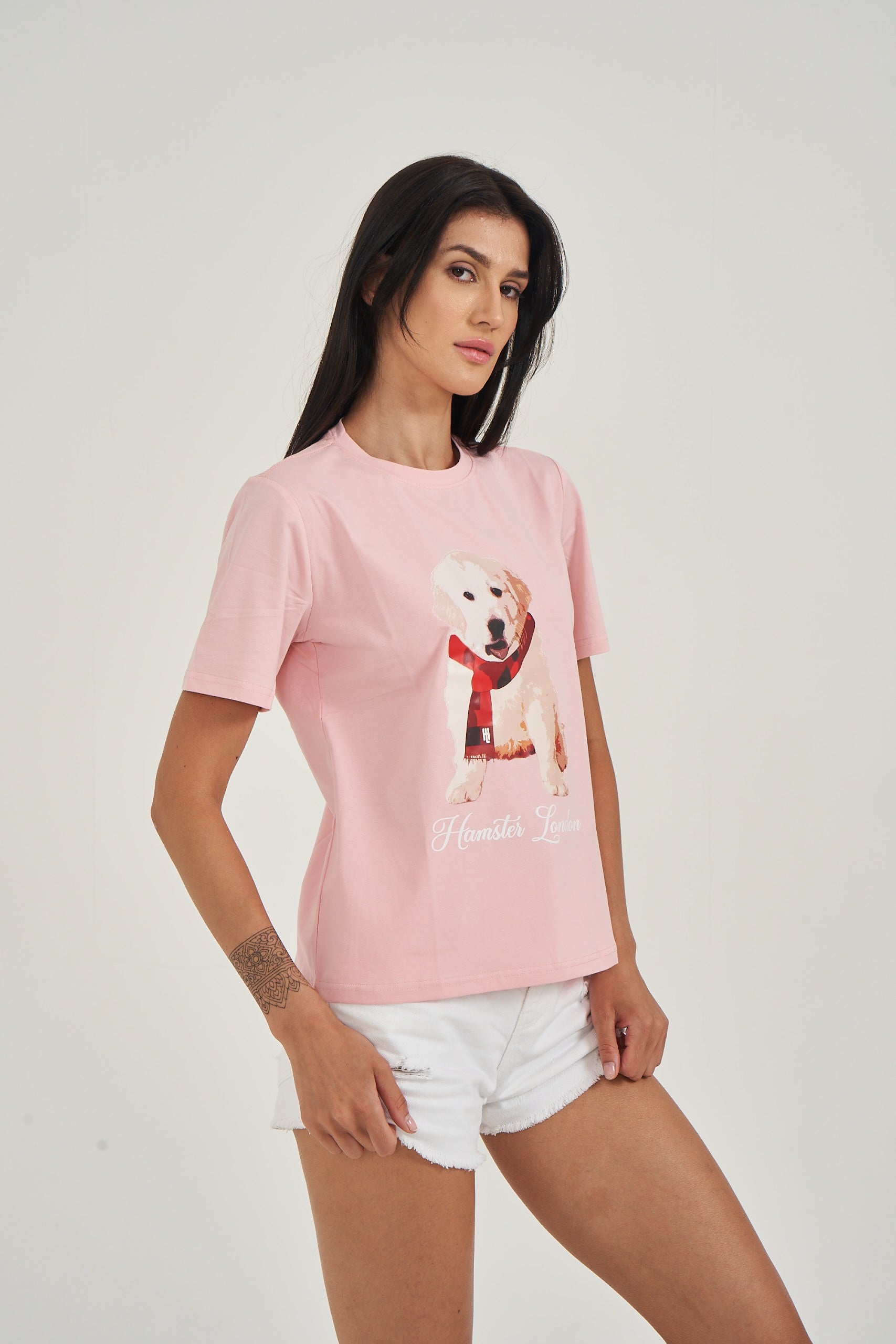 Hamster London Pup H Labrador T-shirt Pink