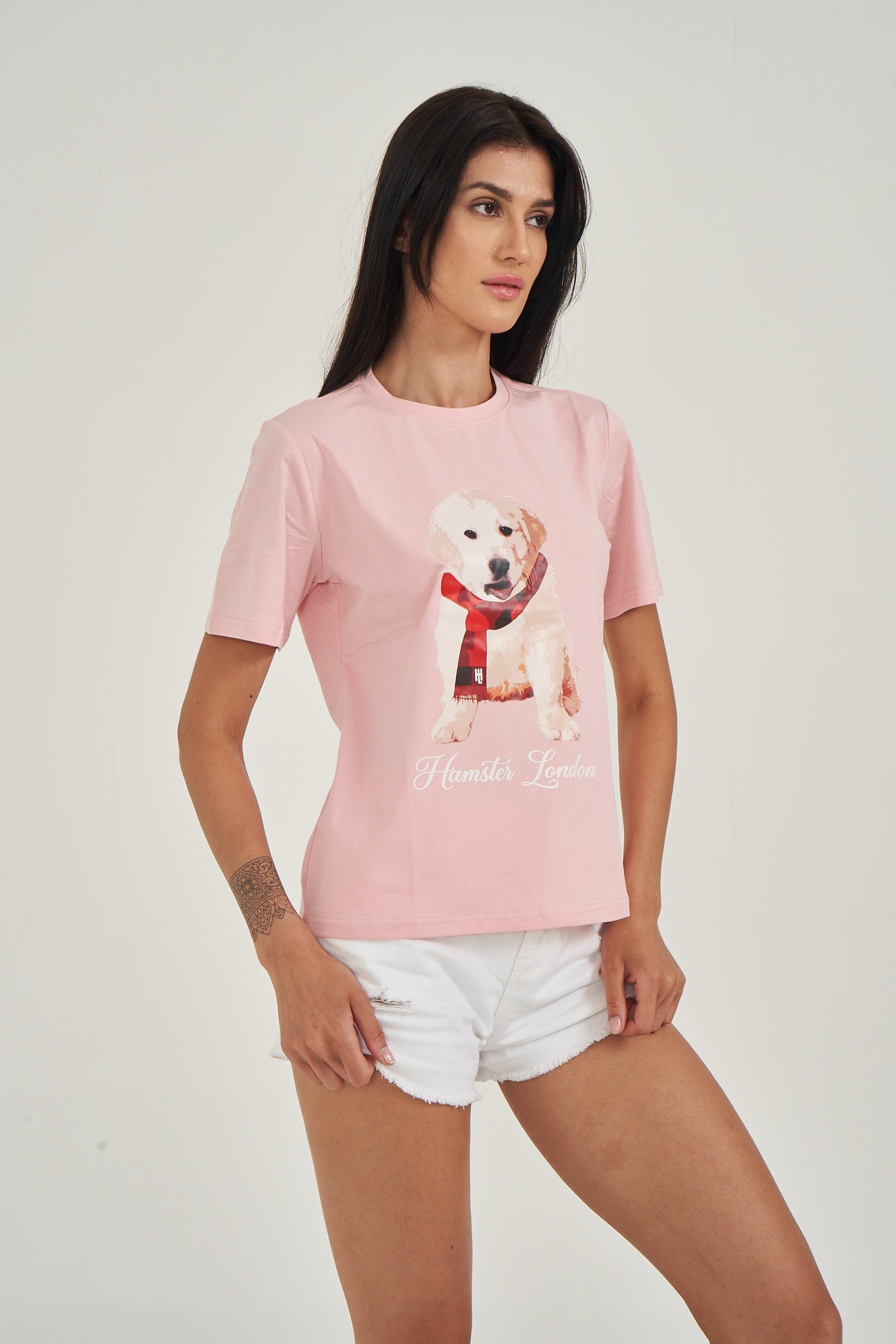 Hamster London Pup H Labrador T-shirt Pink