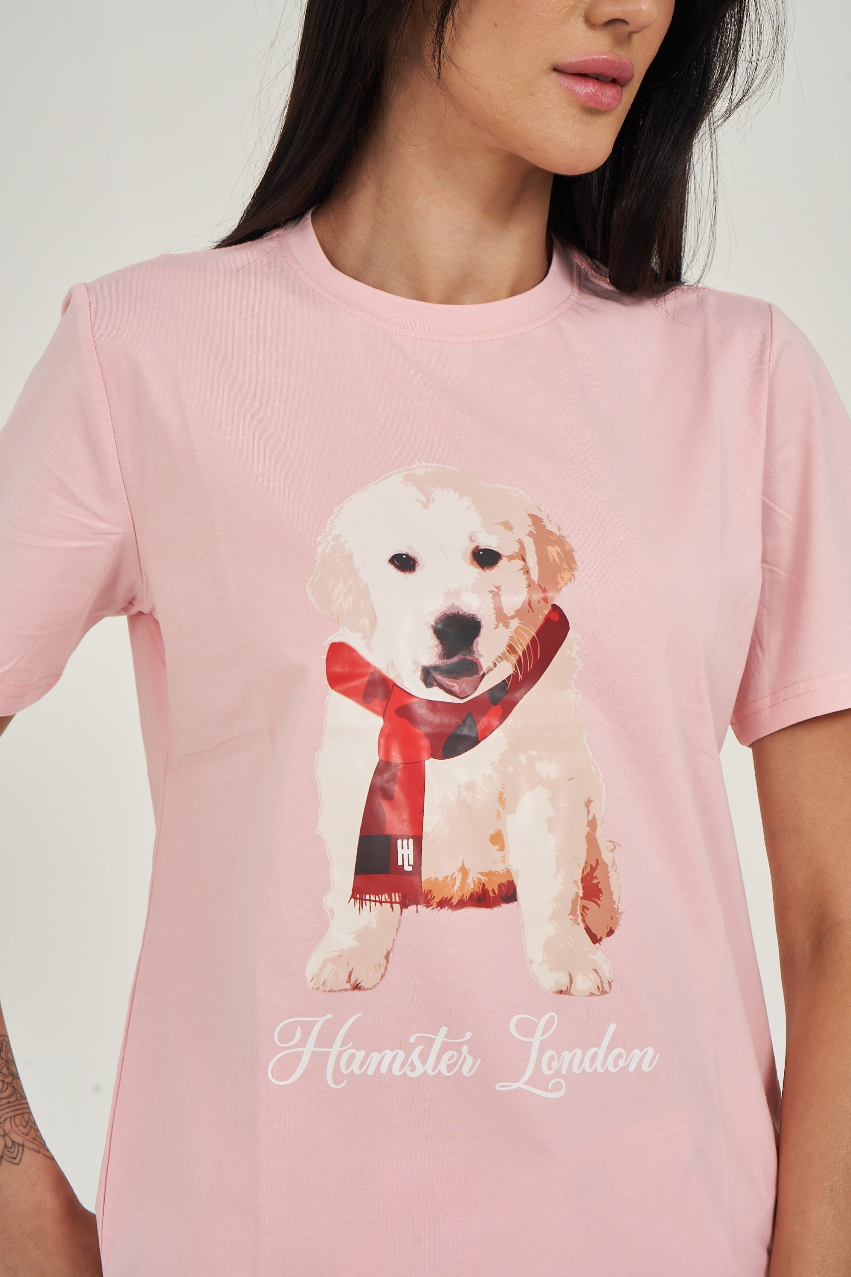 Hamster London Pup H Labrador T-shirt Pink